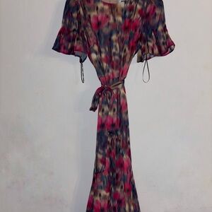 New DKNY Pink and Black Midi Dress